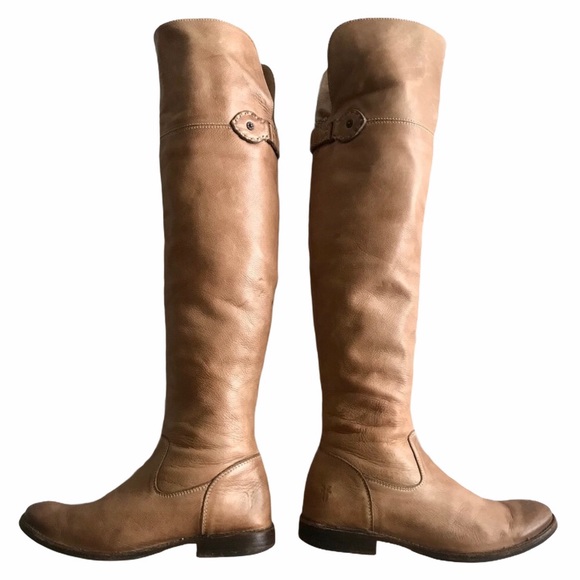 Frye Shirley Over the Knee Ash/Tan Leather Boot - Picture 6 of 16